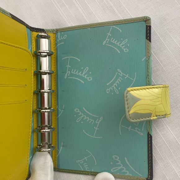 Emilio Pucci Green Floral Leather Agenda/Wallet/Notepad (COA) - Picture 10 of 14